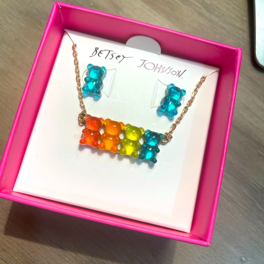Betsey Johnson Gummy Bear Earrings & Necklace